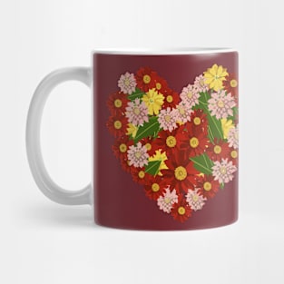 Floral Heart of Flowers Valentines Day Mug